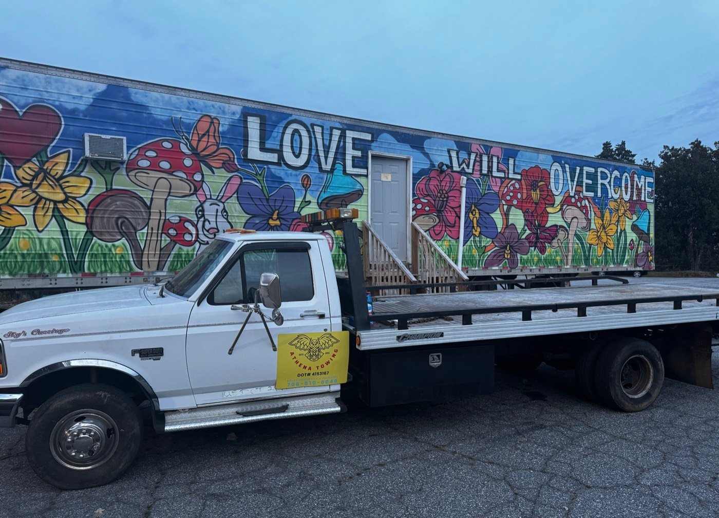 Athena Towing flatbed tow truck in Athens, GA